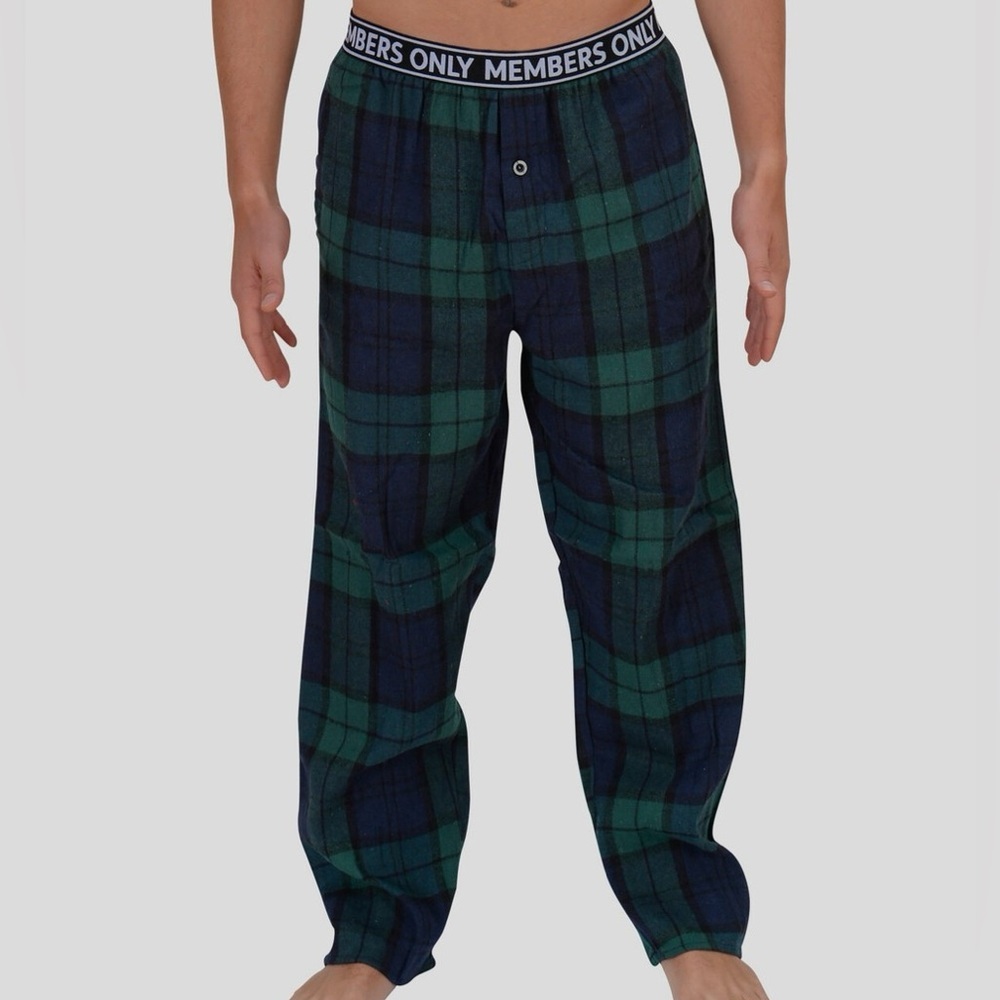 Host Pick Members Only Green and Blue Plaid Pajama Pants M